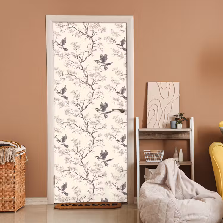 Türtapete - Äste - Vögel - Beige — 2