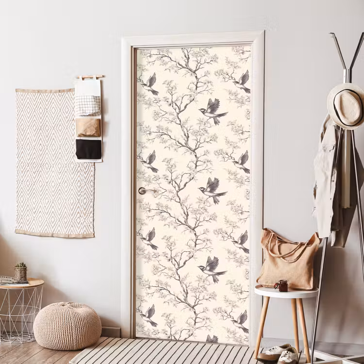 Türtapete - Äste - Vögel - Beige — 7