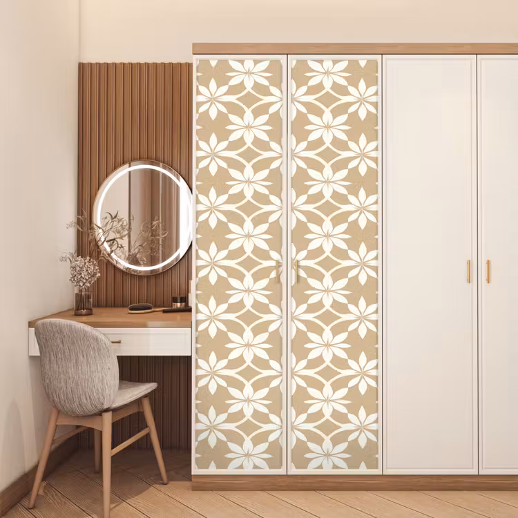 Türtapete - Blumen - Muster - Beige — 4