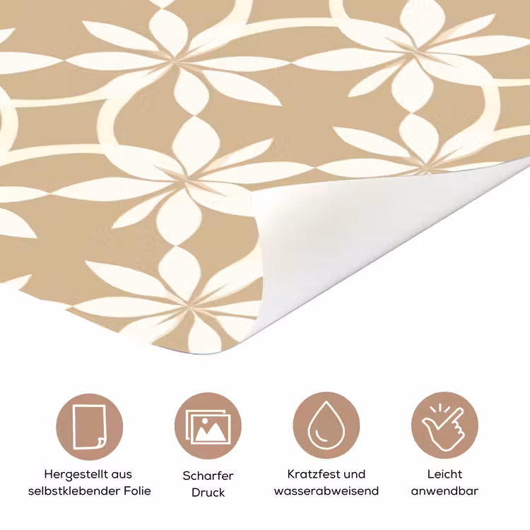 Türtapete - Blumen - Muster - Beige — 5