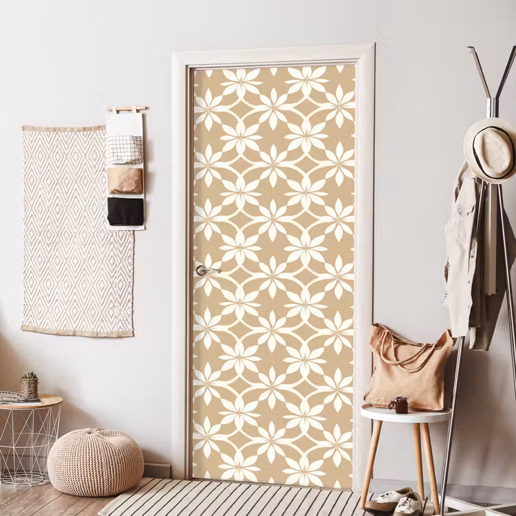 Türtapete - Blumen - Muster - Beige — 7