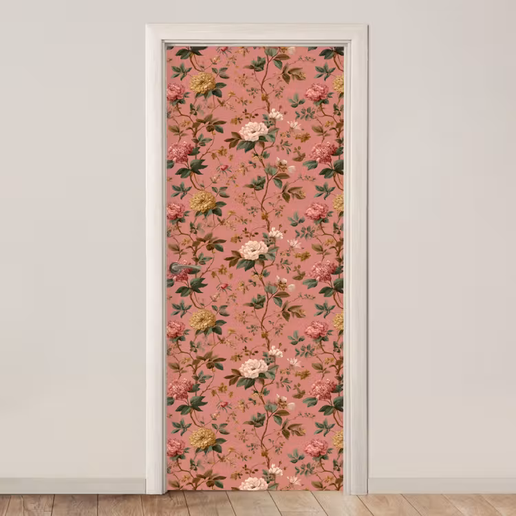 Türtapete - Klassisch - Botanisch - Rosa — 1