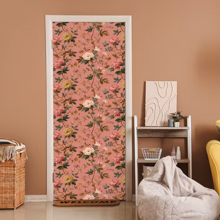 Türtapete - Klassisch - Botanisch - Rosa — 2