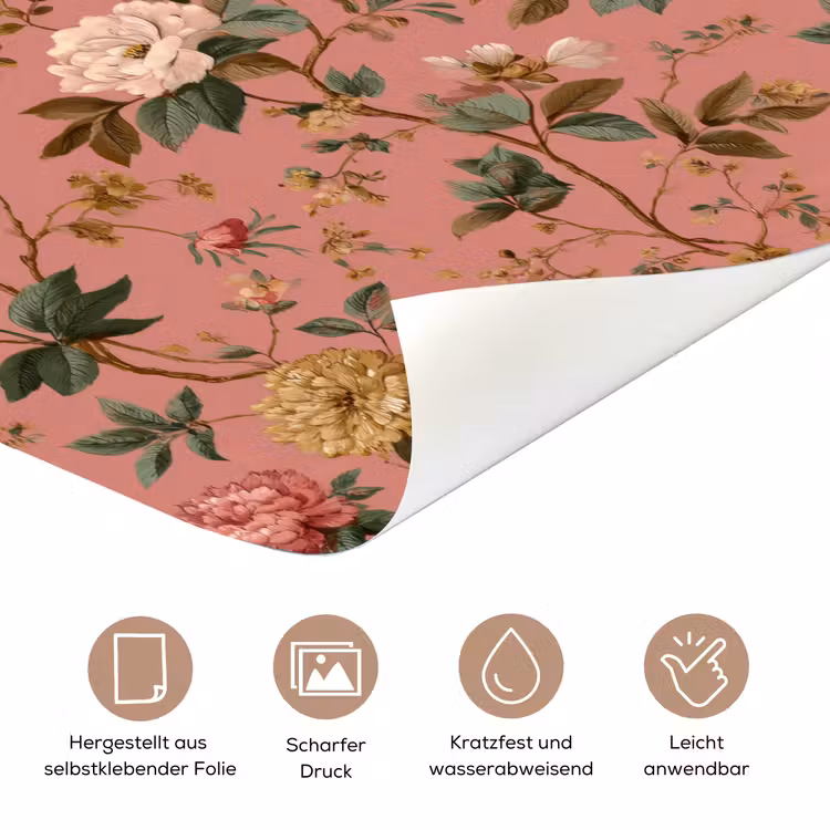 Türtapete - Klassisch - Botanisch - Rosa — 5