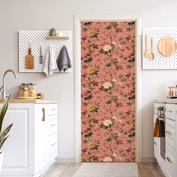 Türtapete - Klassisch - Botanisch - Rosa — 6