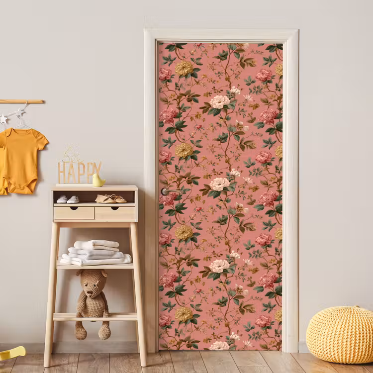 Türtapete - Klassisch - Botanisch - Rosa — 8