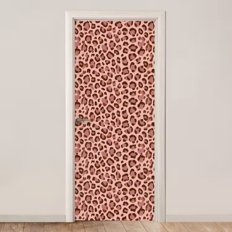 Türtapete - Leopard - Muster - Rosa — 1
