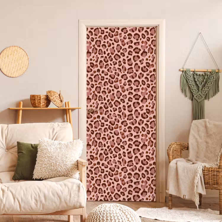Türtapete - Leopard - Muster - Rosa — 3