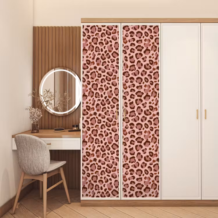 Türtapete - Leopard - Muster - Rosa — 4