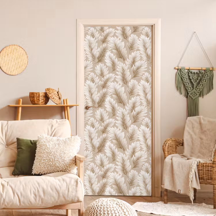 Türtapete - Botanisch - Muster - Beige — 3