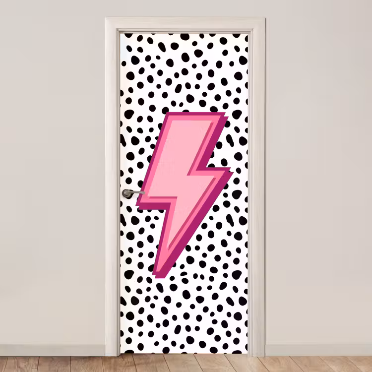 Türtapete - Blitz - Rosa - Punkte — 1