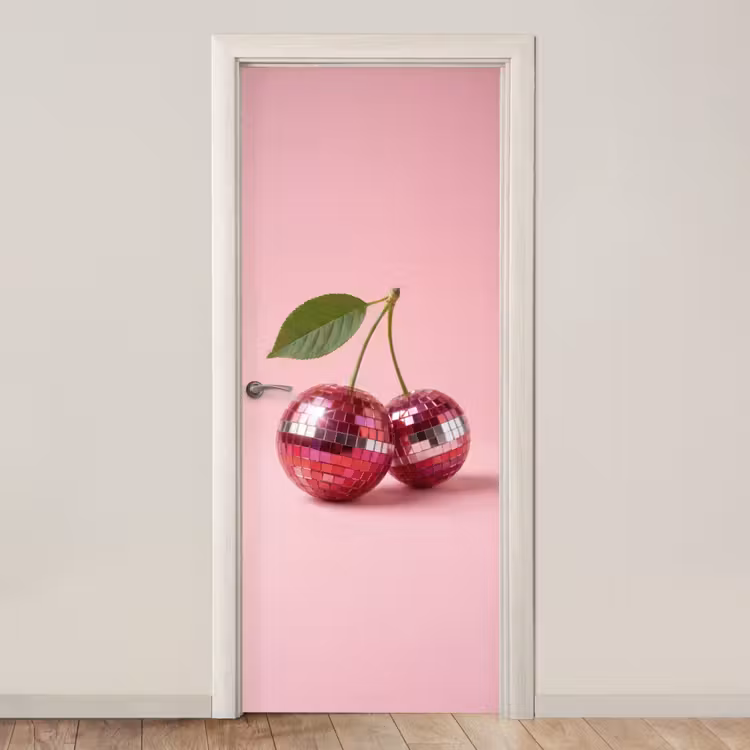 Türtapete - Disco - Kirsche - Rosa — 1