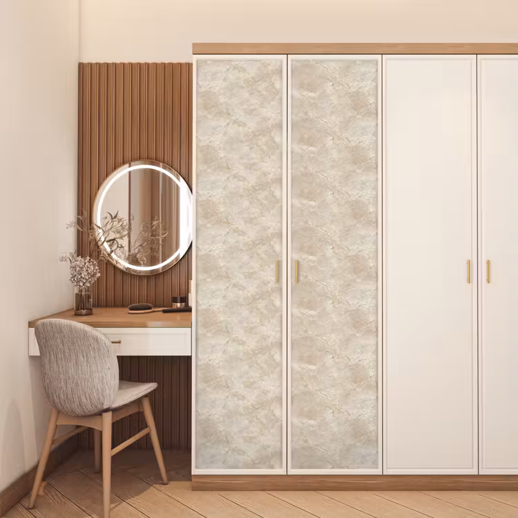 Türtapete - Hellbeige - Marmor - Adern — 4