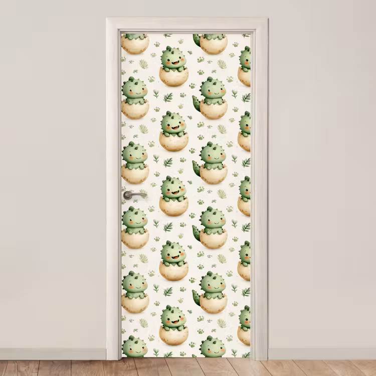 Türtapete - Dino - Eier - Grün — 1