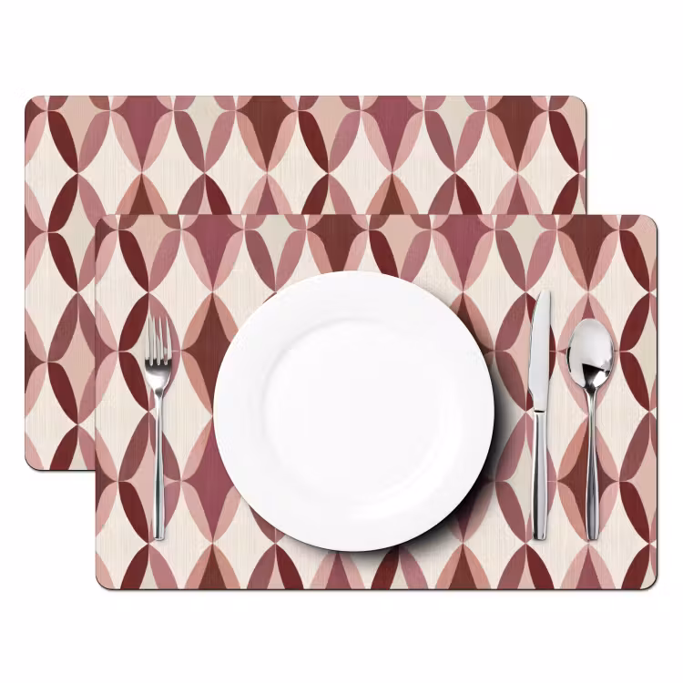Tischset - 6 Stück - Oval - Textur - Rosa — 2