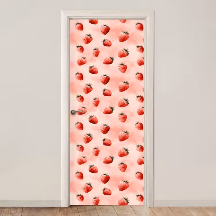 Türtapete - Erdbeere - Muster - Rosa — 1