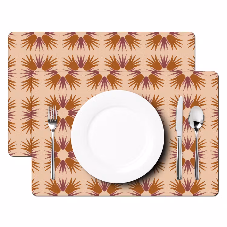 Tischset - 6 Stück - Ornament - Muster - Ocker — 2