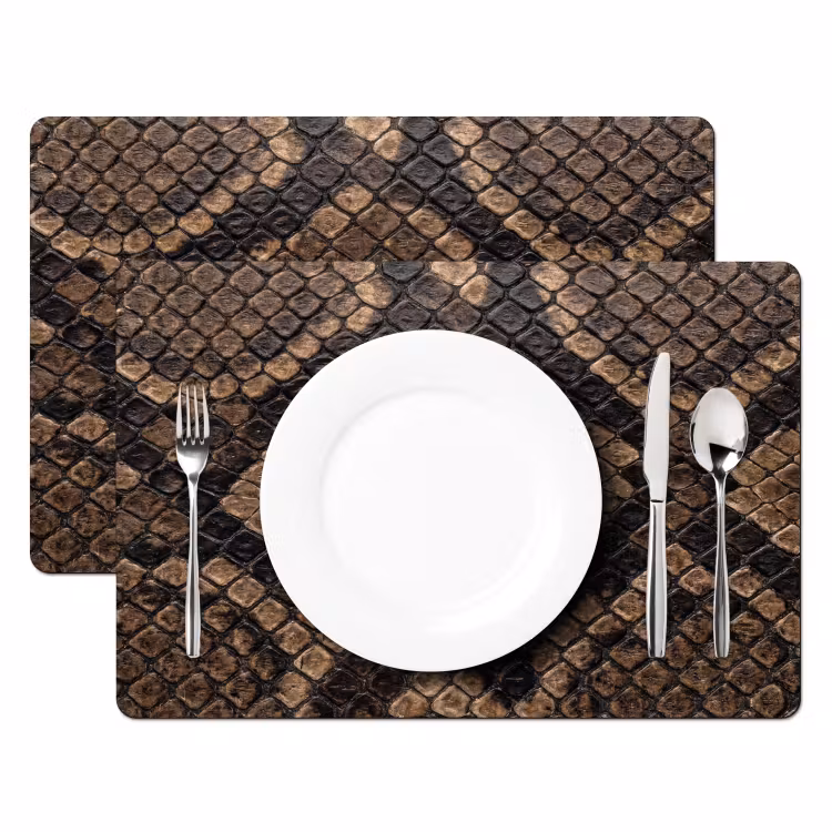 Tischset - 6 Stück - Python - Schuppen - Bronze — 2