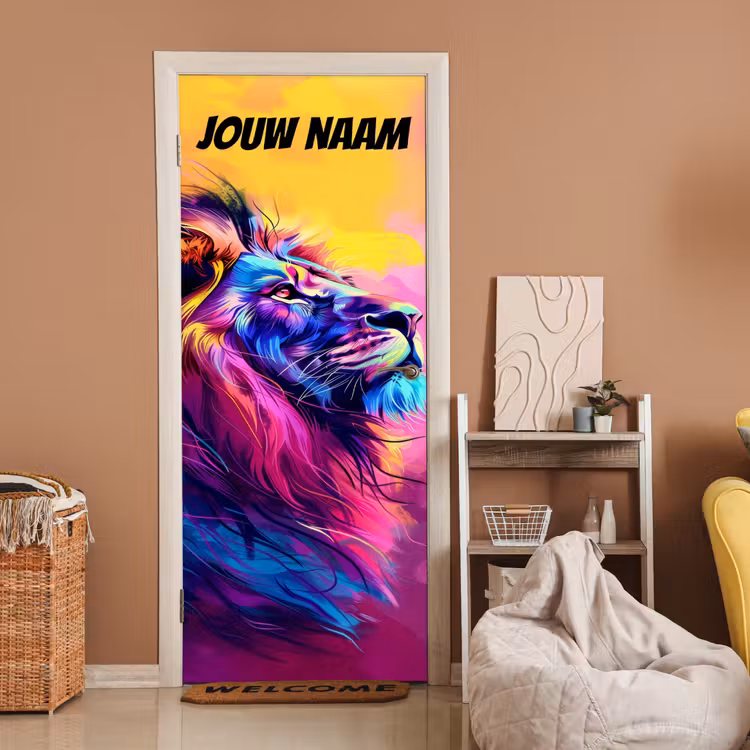 Türtapete mit Name - Modern – Design – Löwe — 2