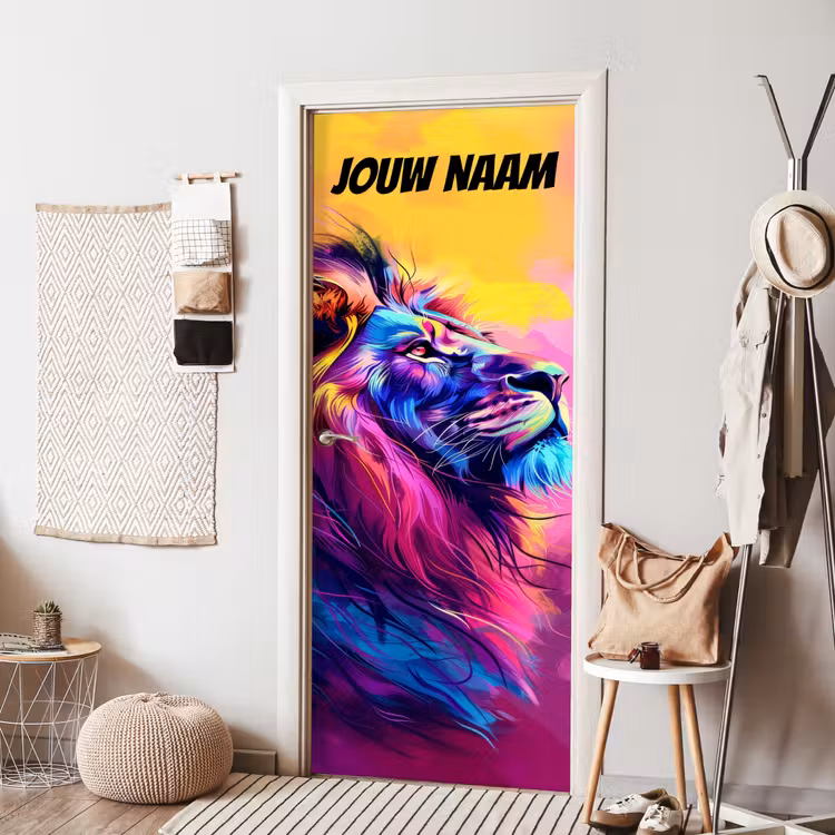 Türtapete mit Name - Modern – Design – Löwe — 7