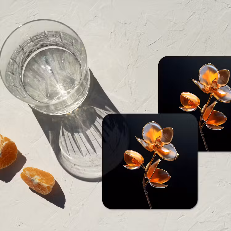 Untersetzer​ - Blume - Orchidee - Orange — 2