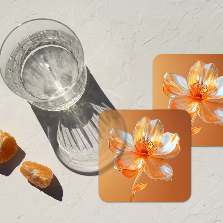 Untersetzer - Gläser - Blume - Orange — 2