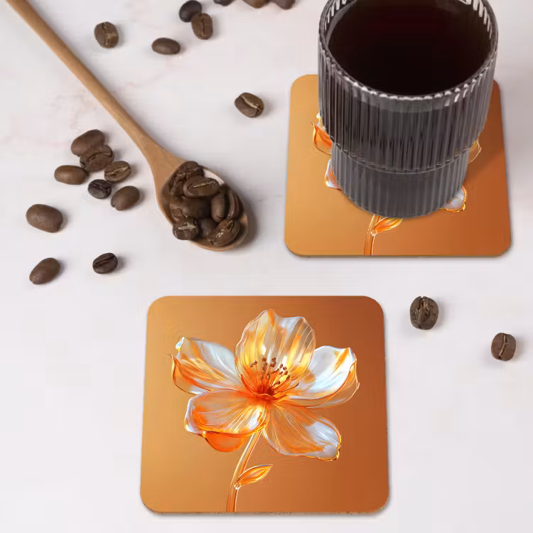 Untersetzer - Gläser - Blume - Orange — 4