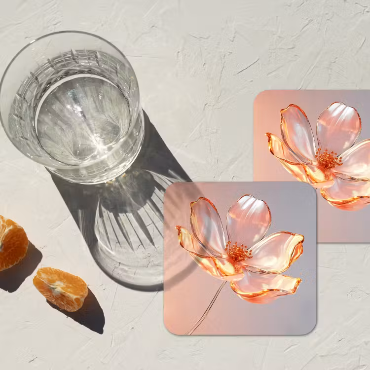 Untersetzer - Gläser - Blume - Rosa — 2