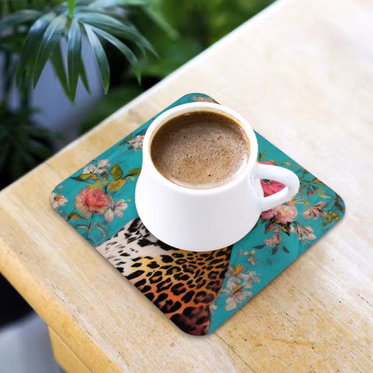 Untersetzer​ - Leopard - Blumen - Krone — 3