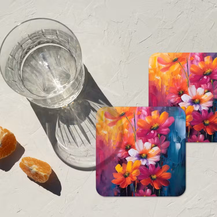 Untersetzer​ - Helle Blumen - Dynamisch - Lebendig — 2