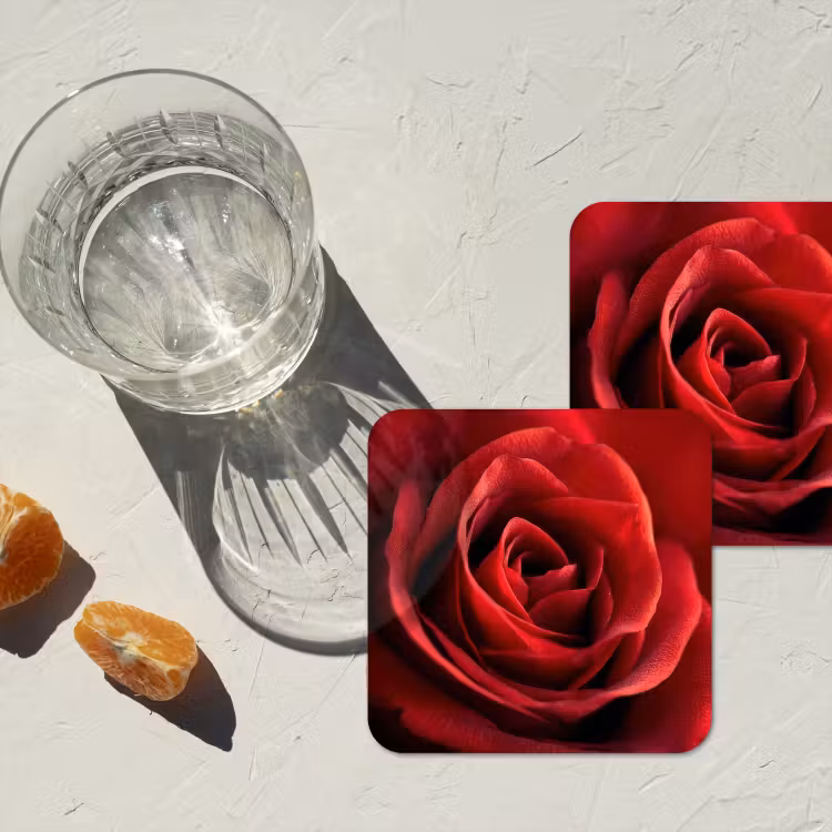 Untersetzer​ - Rot - Rose - Romantisch — 2