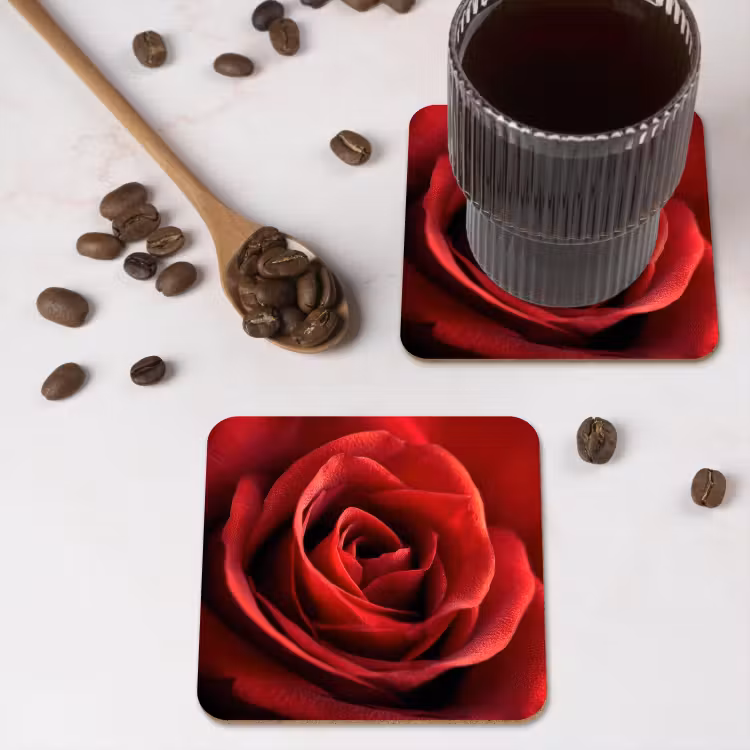 Untersetzer​ - Rot - Rose - Romantisch — 4