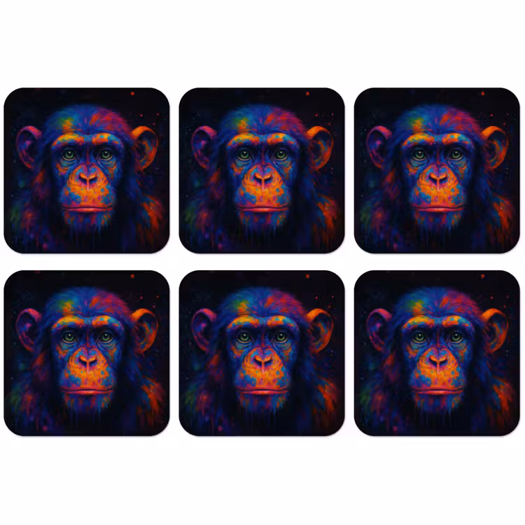 Untersetzer​ - Bunt - Affe - Abstrakt — 1