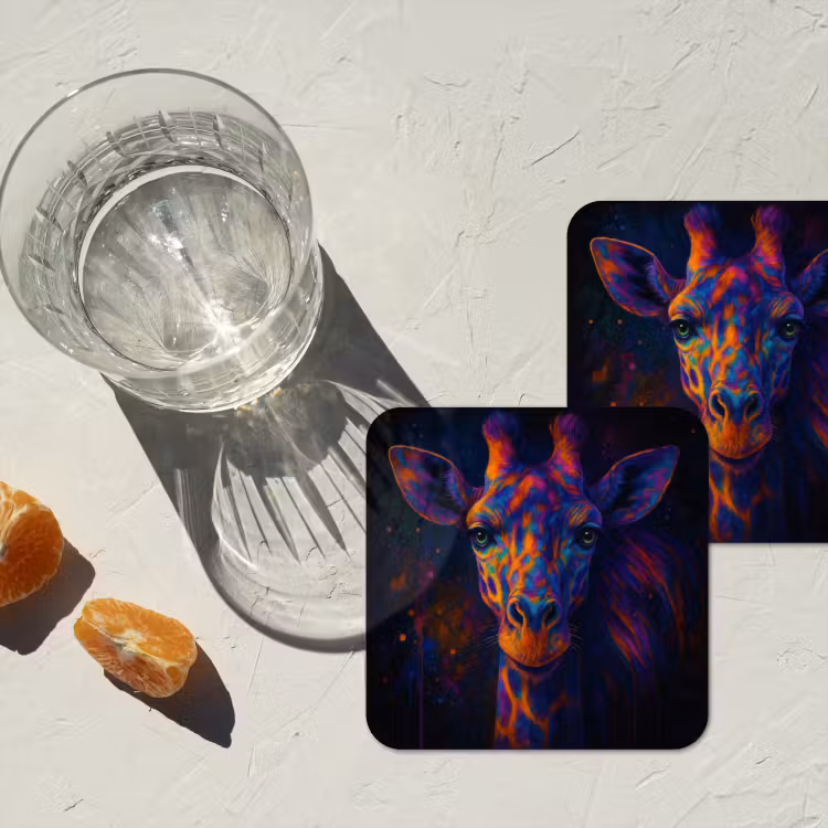 Untersetzer​ - Giraffe - Farbig - Farbspritzer — 2
