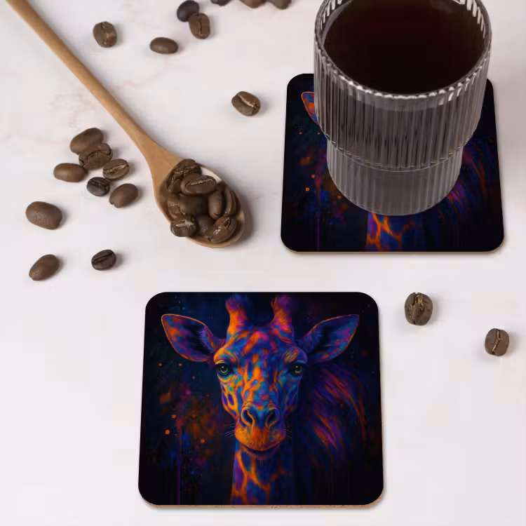 Untersetzer​ - Giraffe - Farbig - Farbspritzer — 4