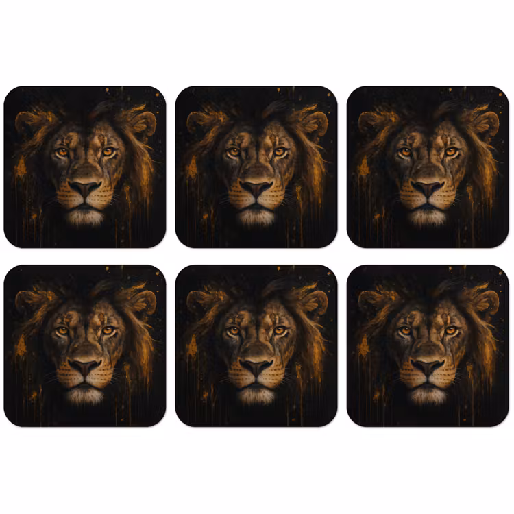 Untersetzer - Löwe - Gold - Drops — 1