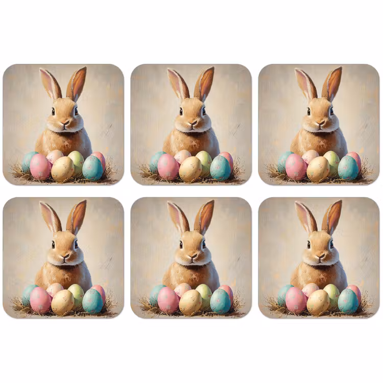 Untersetzer​ - Osterhase - Pastell - Eier — 1