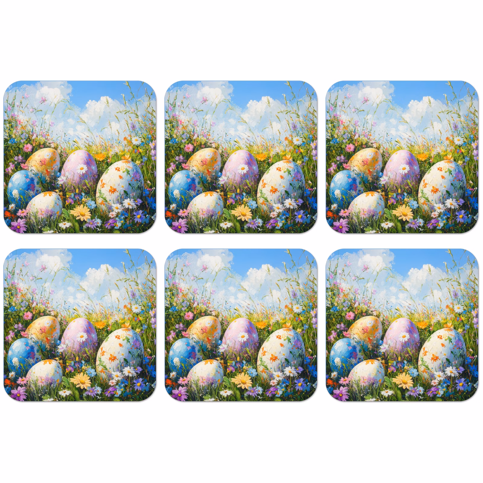 Untersetzer​ - Rasen - Eier - Blumen — 1