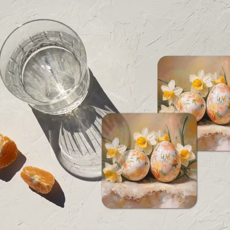 Untersetzer​ - Blumen - Eier - Bemalt — 2