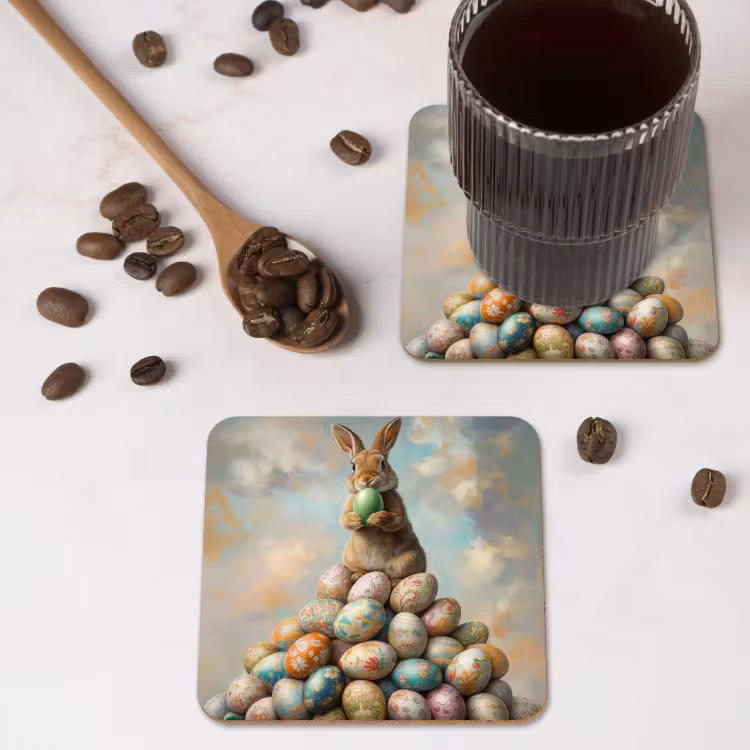 Untersetzer​ - Kaninchen - Eier - Farbenfroh — 4