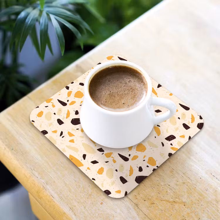 Untersetzer​ - Terrazzo - Muster - Gelb - — 3