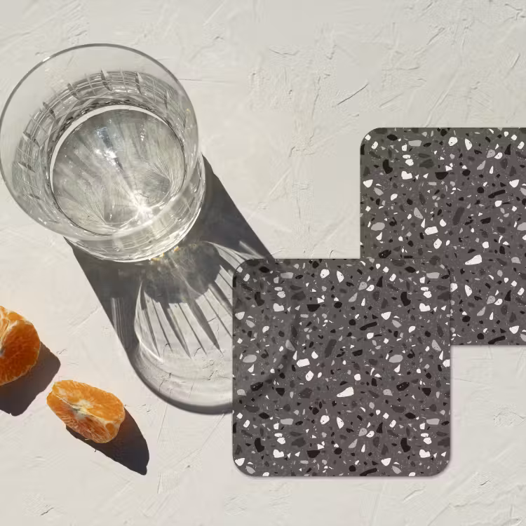 Untersetzer​ - Terrazzo - Muster - Grau — 2