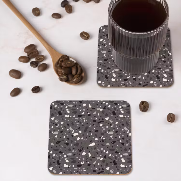 Untersetzer​ - Terrazzo - Muster - Grau — 4