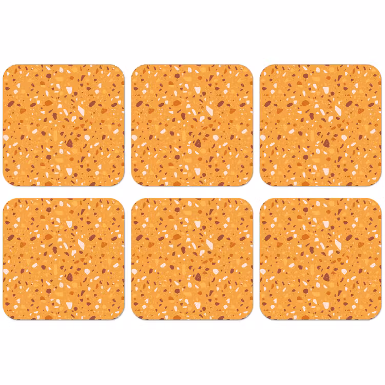 Untersetzer​ - Terrazzo - Muster - Ockergelb — 1