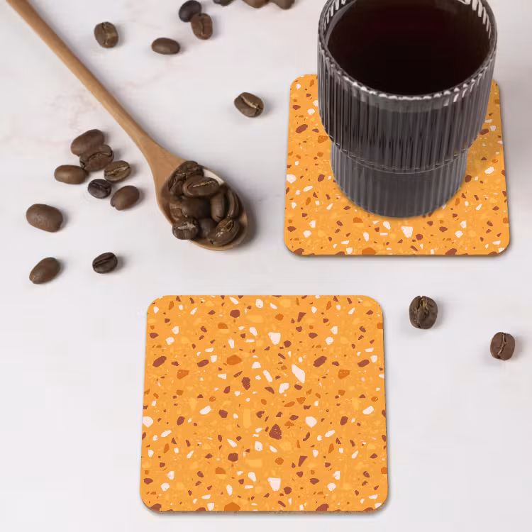 Untersetzer​ - Terrazzo - Muster - Ockergelb — 4