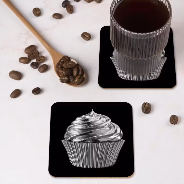 Untersetzer​ - Cupcake - Luxuriös - Silber — 4