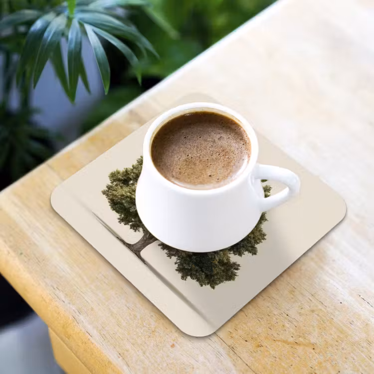 Untersetzer - Eichenbaum - Grün - Heller Hintergrund — 3