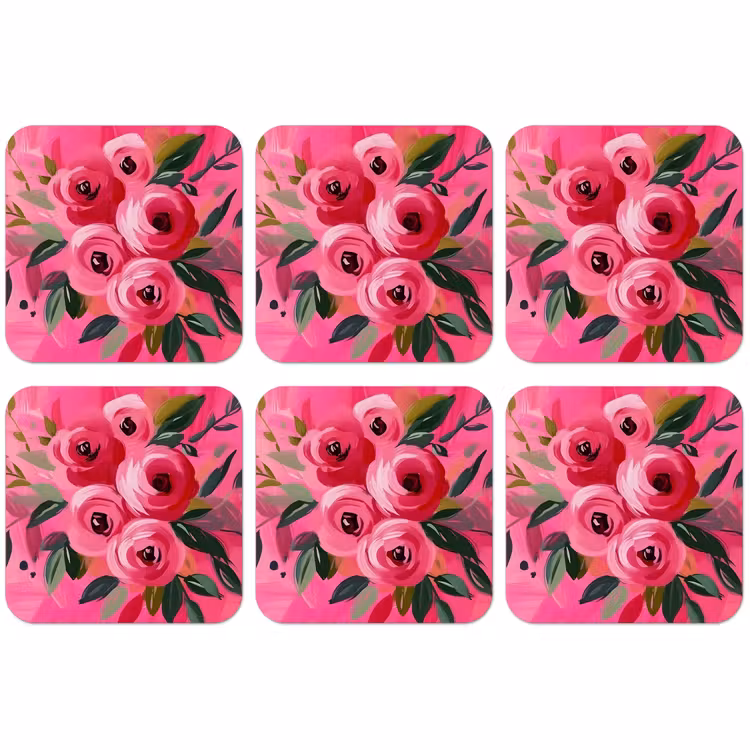 Untersetzer​ - Blumen - Farbe - Rosa — 1