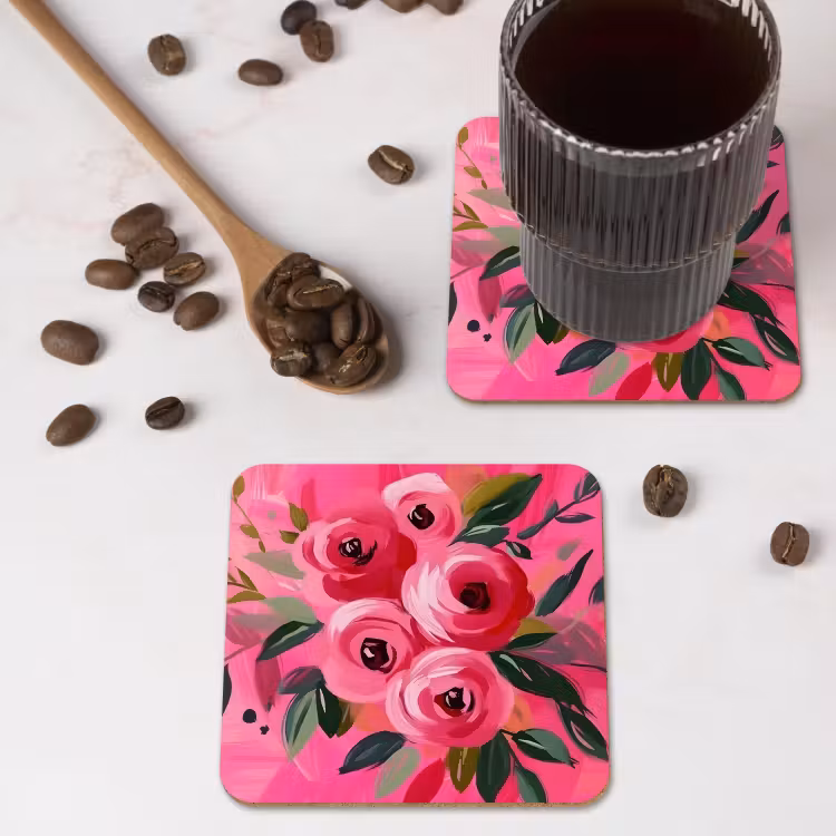 Untersetzer​ - Blumen - Farbe - Rosa — 4