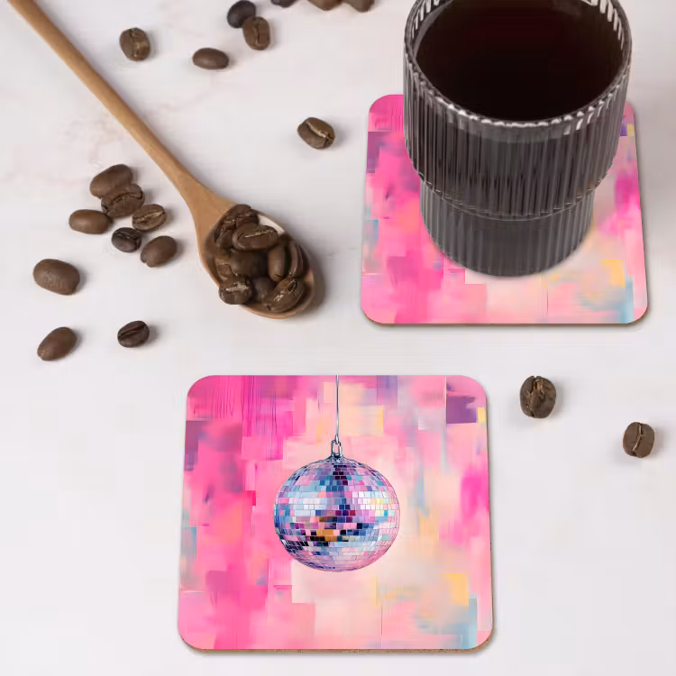 Untersetzer​ - Discoball - Rosa - Farbe — 4
